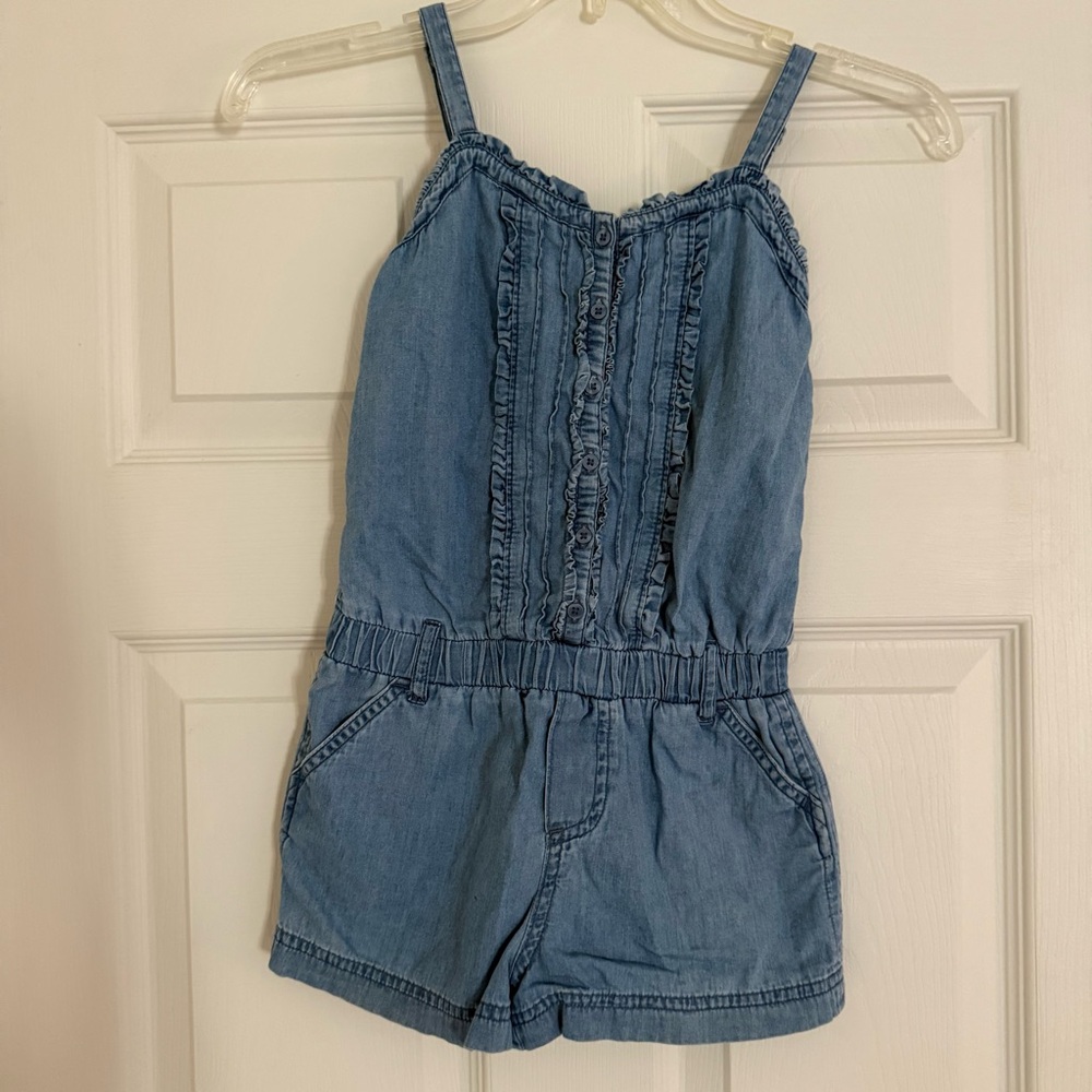 Cherokee Light Blue Ruffled Romper